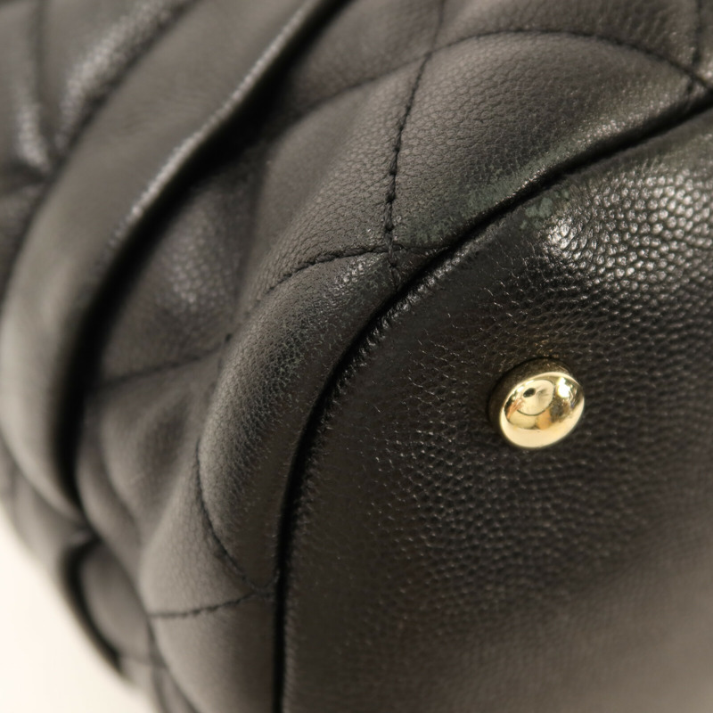 CHANEL 牛皮皮革Bucket Bag金扣鏈帶手挽肩背兩用袋-11