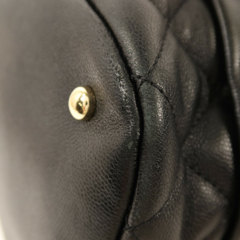 CHANEL 牛皮皮革Bucket Bag金扣鏈帶手挽肩背兩用袋-12