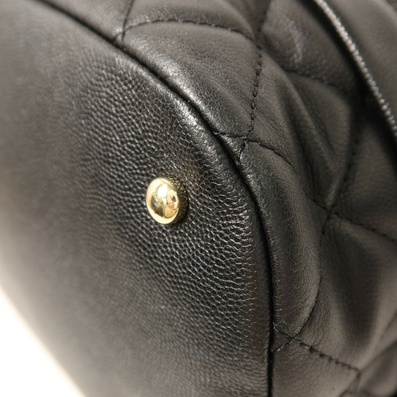 CHANEL 牛皮皮革Bucket Bag金扣鏈帶手挽肩背兩用袋-14