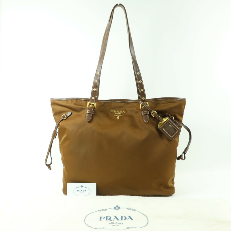 PRADA 尼龍Tote Bag金扣手挽袋-9