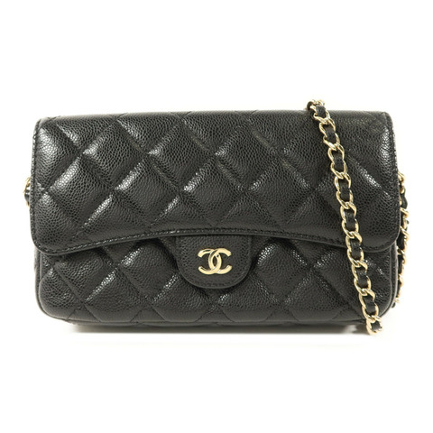 CHANEL 牛皮皮革Phone Case Bag金扣鏈帶肩背袋