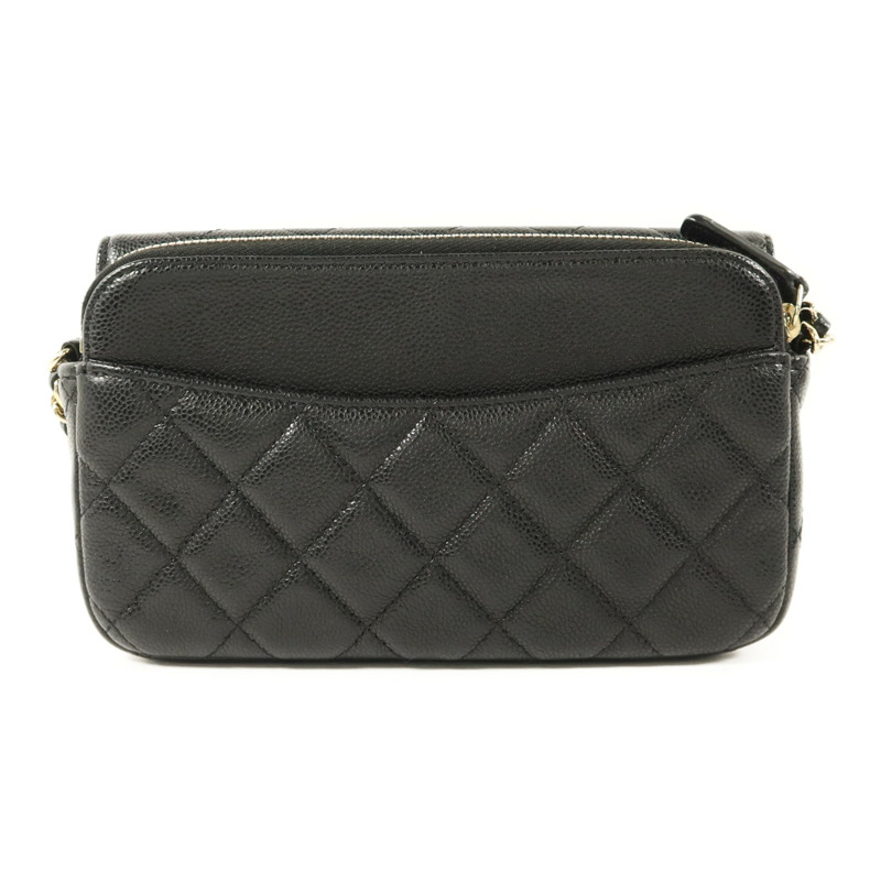 CHANEL 牛皮皮革Phone Case Bag金扣鏈帶肩背袋-1