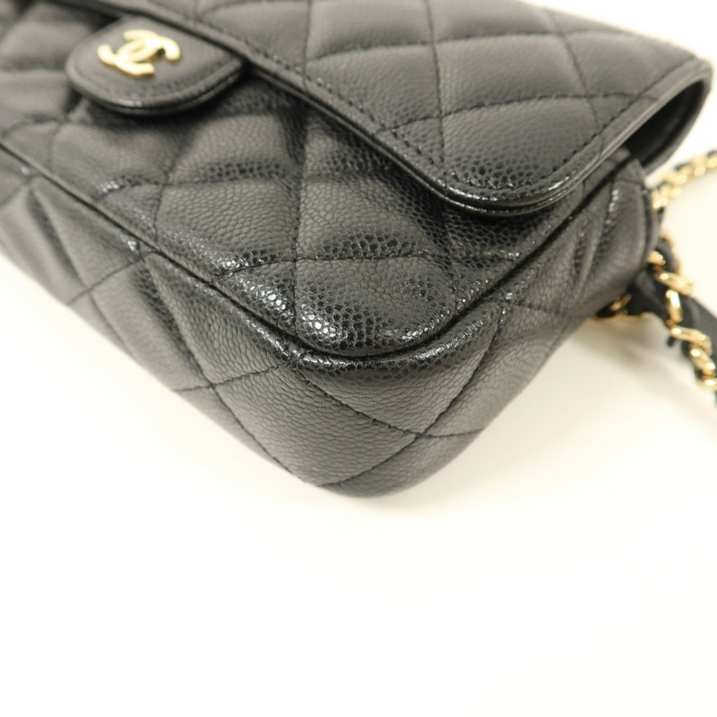 CHANEL 牛皮皮革Phone Case Bag金扣鏈帶肩背袋-13