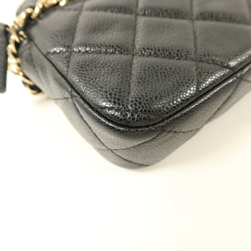 CHANEL 牛皮皮革Phone Case Bag金扣鏈帶肩背袋-16