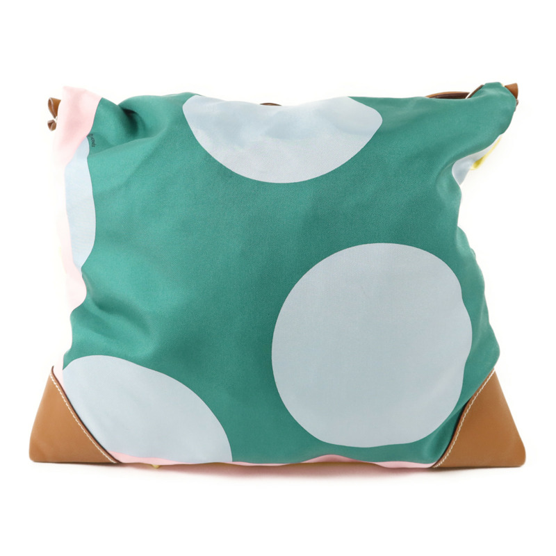 HERMES 絲質Silk City銀扣肩背袋-1