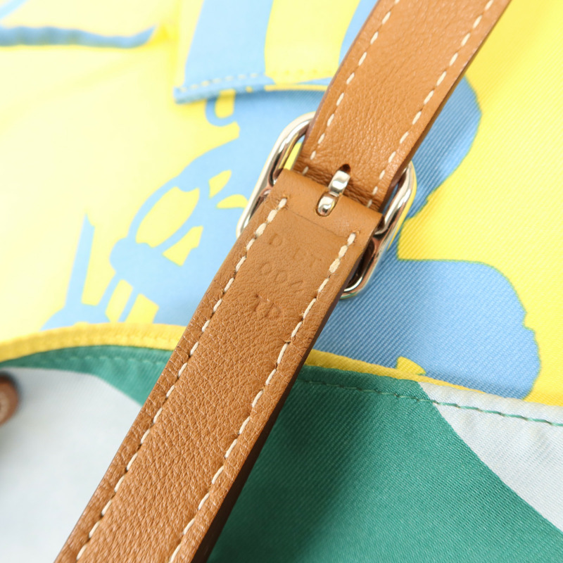 HERMES 絲質Silk City銀扣肩背袋-6
