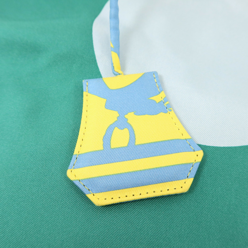 HERMES 絲質Silk City銀扣肩背袋-9