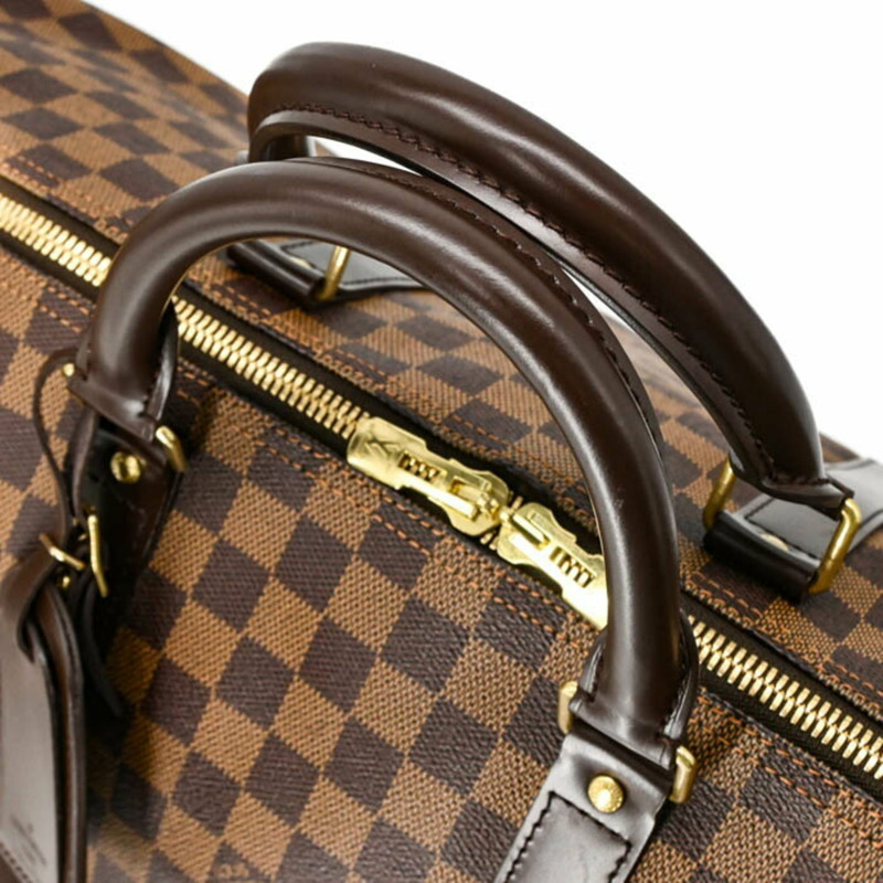 路易威登 Keepall 50 波士頓包，Damier 棕色皮革，M41427-5