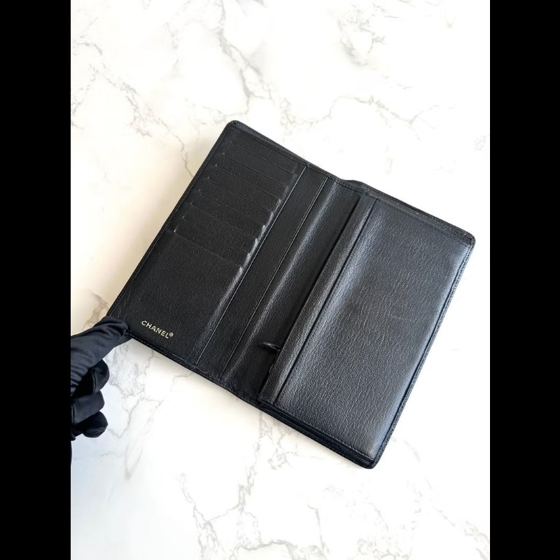 【LA LUNE】絕版古董包 中古包 Chanel黑金色WOC 長夾 側背包 斜背包 單肩包 二手包-4