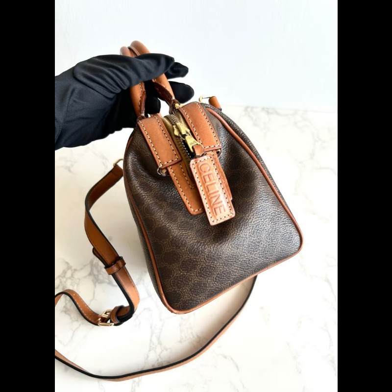 【LA LUNE】中古包 Celine迷你老花波士頓小包 斜背包 側背包 單肩包 二手包-4