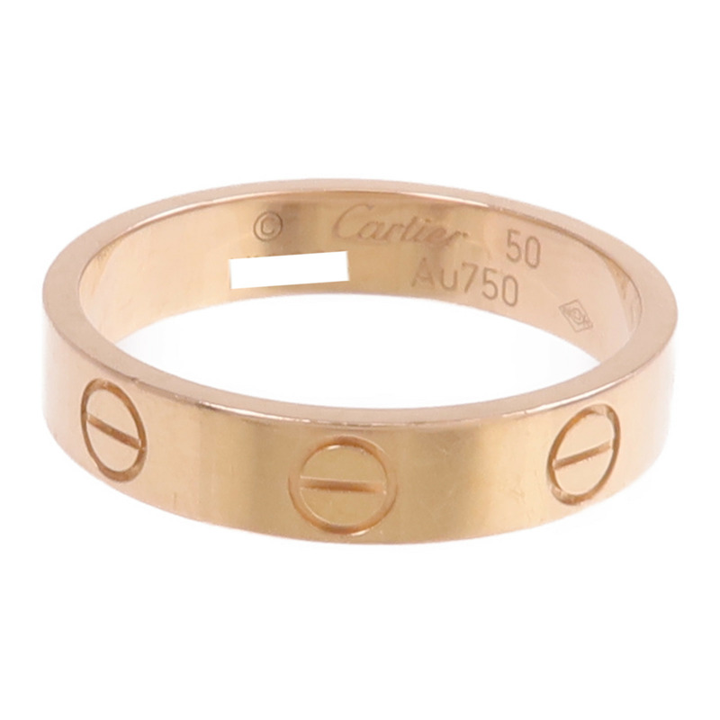 CARTIER 18K玫瑰金Mini Love Ring戒指Cartier#50/US#5.25-1