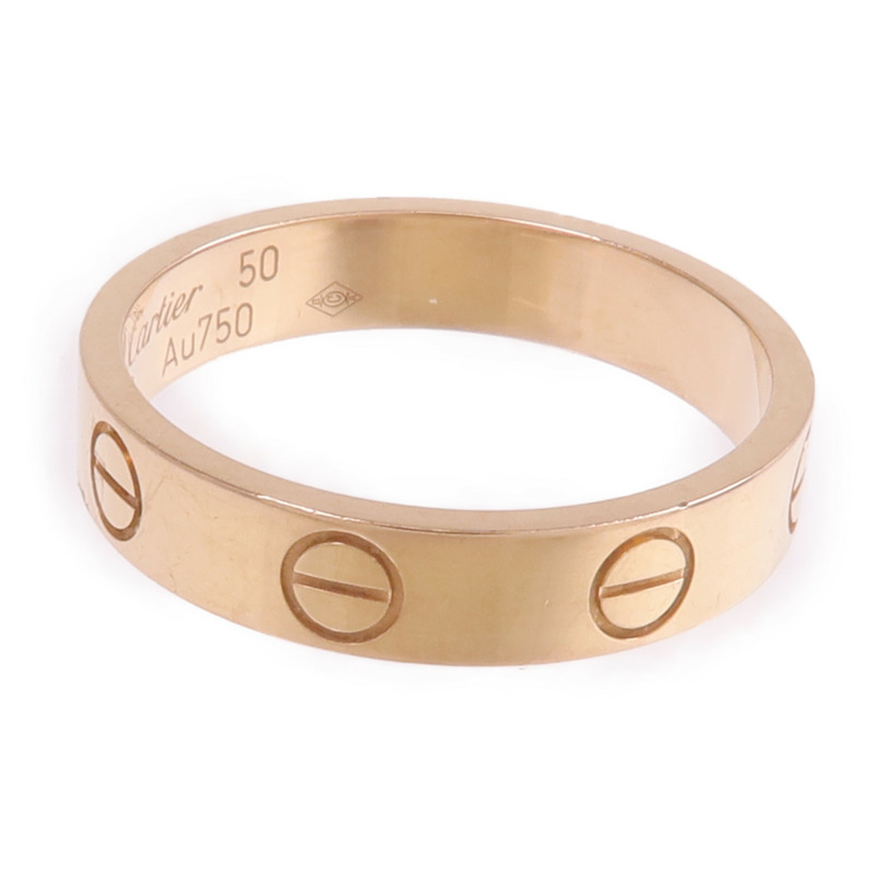 CARTIER 18K玫瑰金Mini Love Ring戒指Cartier#50/US#5.25-3