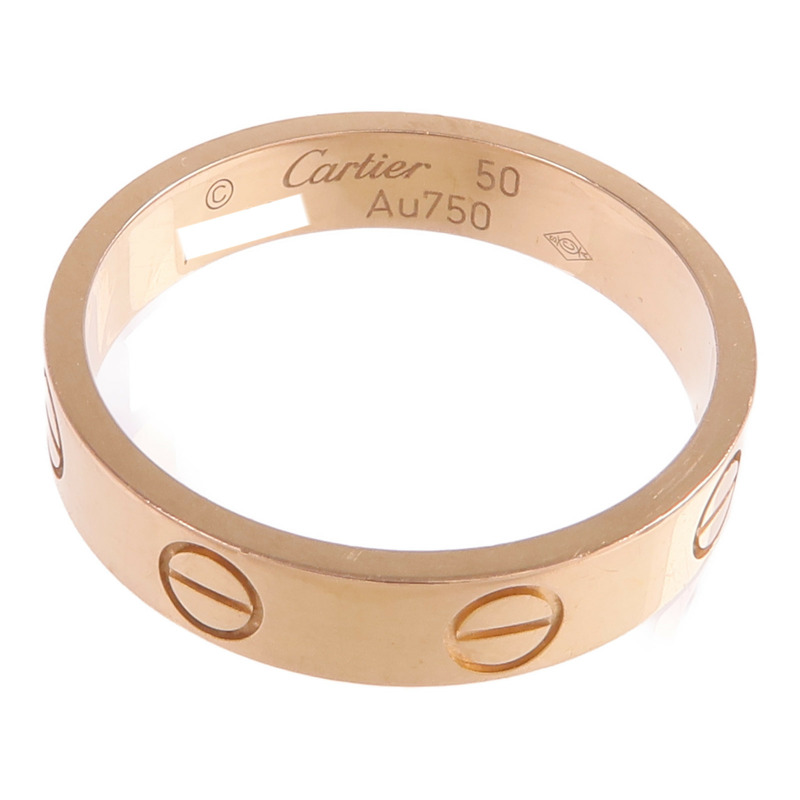 CARTIER 18K玫瑰金Mini Love Ring戒指Cartier#50/US#5.25-4