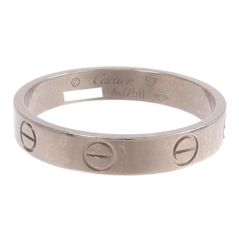 CARTIER 18K白金Mini Love Ring戒指Cartier#57/US#8-1