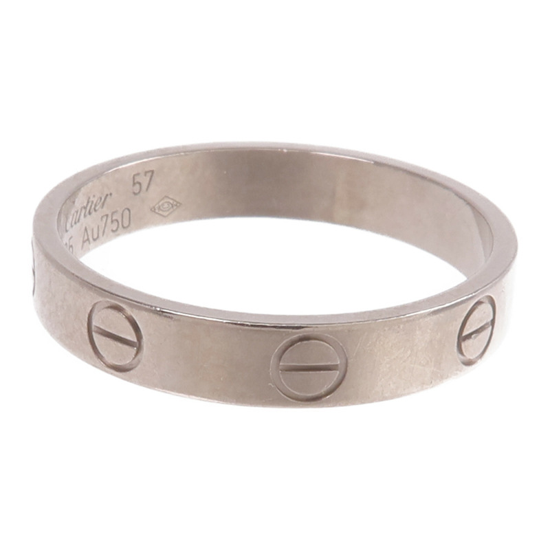 CARTIER 18K白金Mini Love Ring戒指Cartier#57/US#8-3