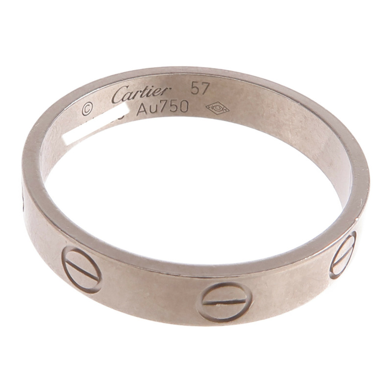 CARTIER 18K白金Mini Love Ring戒指Cartier#57/US#8-4
