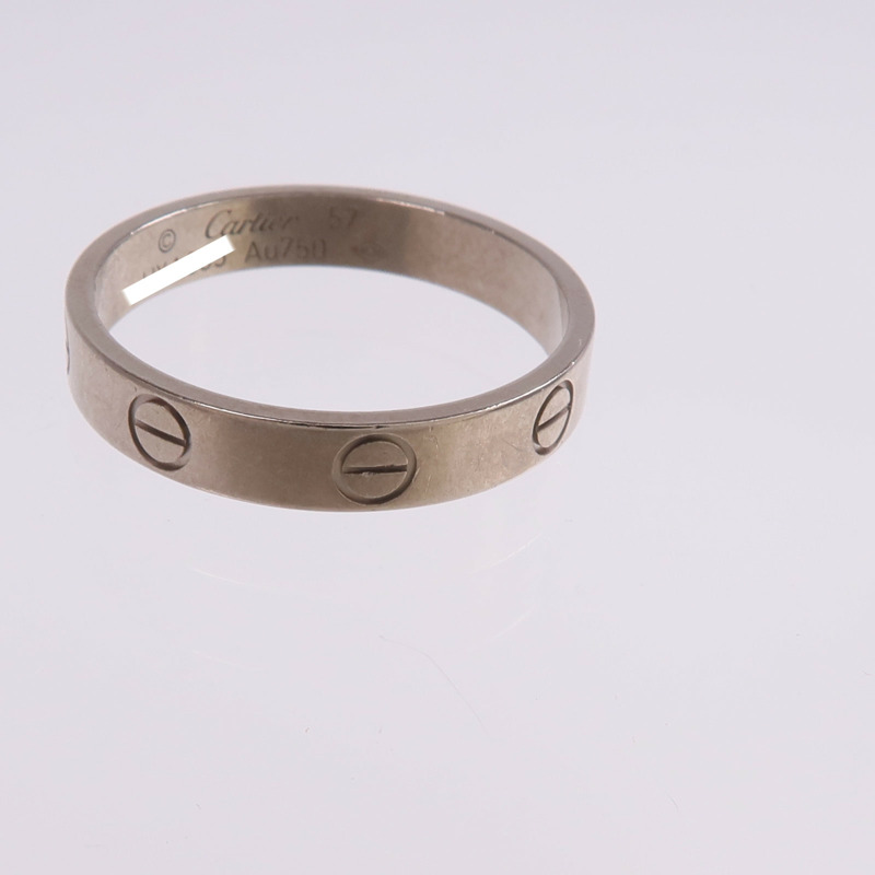 CARTIER 18K白金Mini Love Ring戒指Cartier#57/US#8-6