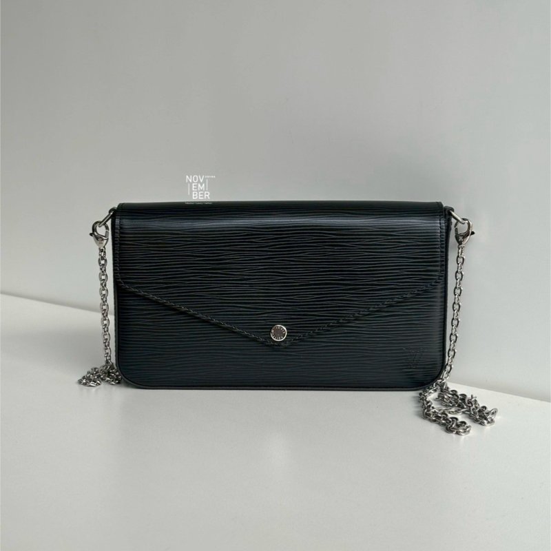 閒置新🖤 Louis Vuitton LV 路易威登 Félicie Pochette 三合一 WOC 水波紋 黑色-0