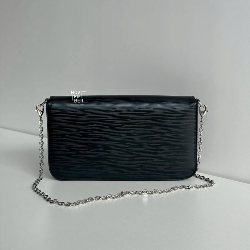 閒置新🖤 Louis Vuitton LV 路易威登 Félicie Pochette 三合一 WOC 水波紋 黑色-6