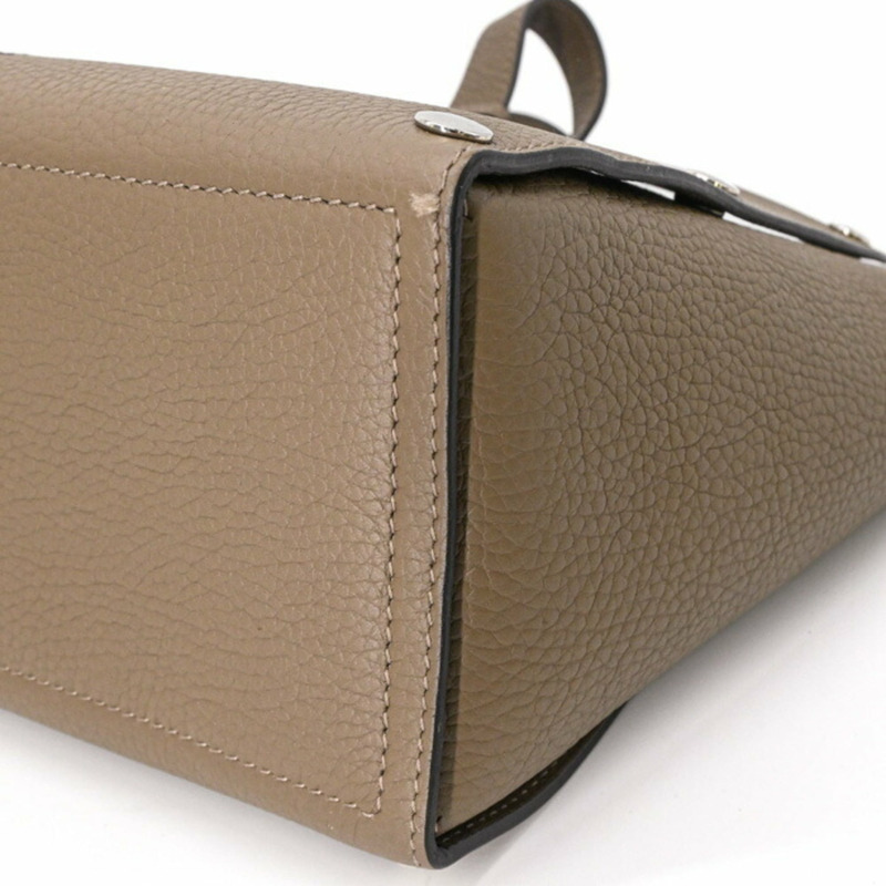 HERMES Sac Vello 手提包，Taurillon Clemence 皮革，女士，Etoupe-8