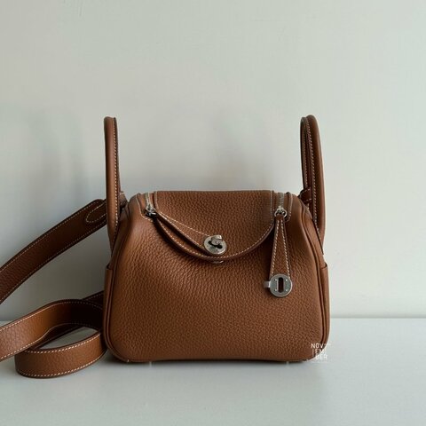 99新🆕 全配有購證🙌🏻 Hermès 愛馬仕 Mini Lindy 金棕銀釦二代