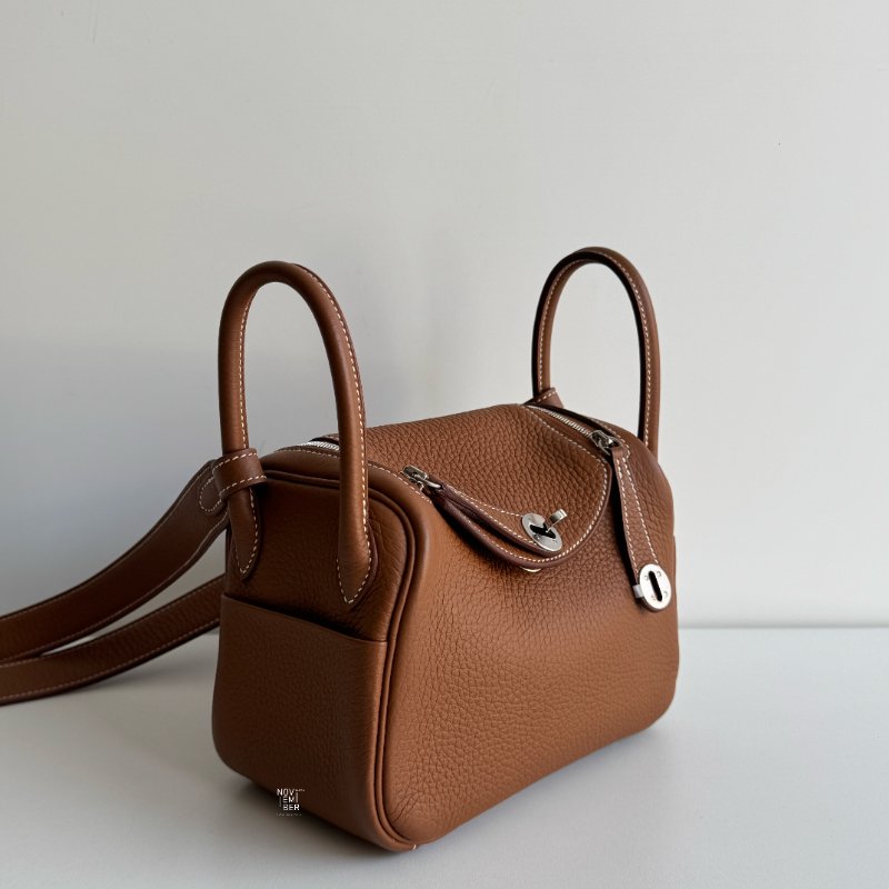 99新🆕 全配有購證🙌🏻 Hermès 愛馬仕 Mini Lindy 金棕銀釦二代-1