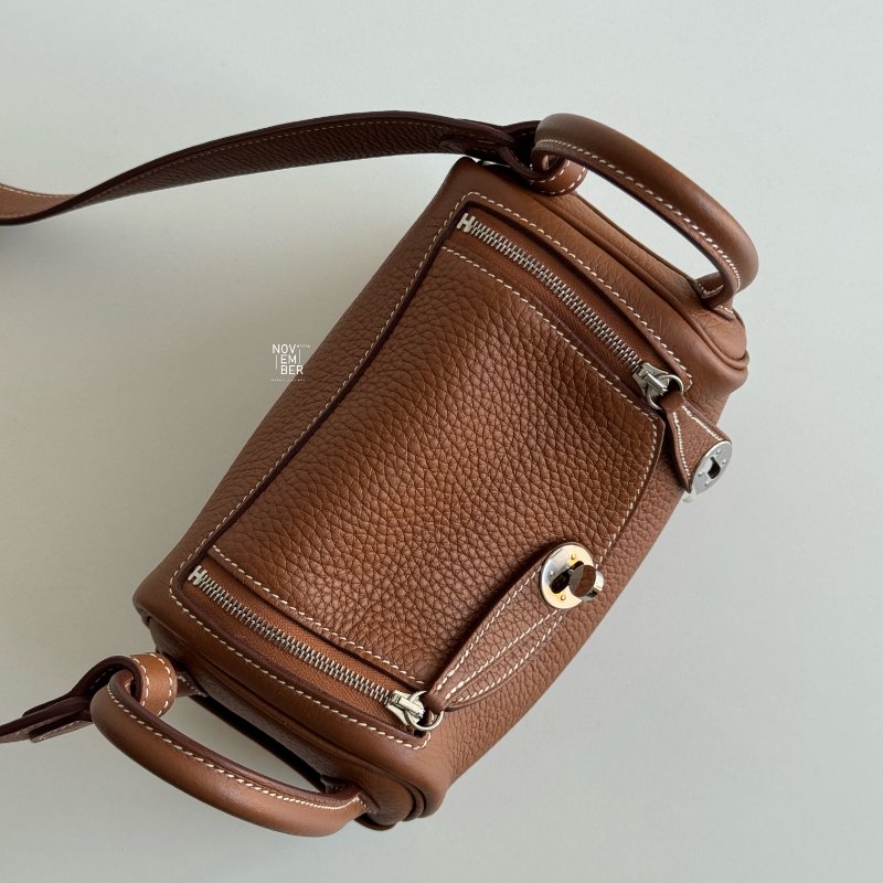 99新🆕 全配有購證🙌🏻 Hermès 愛馬仕 Mini Lindy 金棕銀釦二代-2