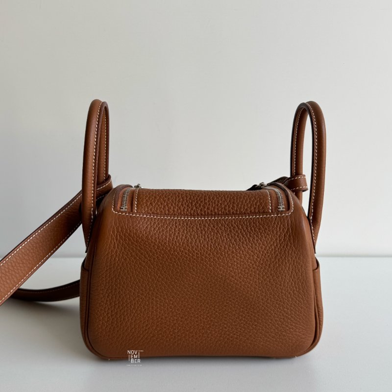 99新🆕 全配有購證🙌🏻 Hermès 愛馬仕 Mini Lindy 金棕銀釦二代-5