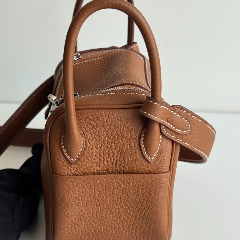 99新🆕 全配有購證🙌🏻 Hermès 愛馬仕 Mini Lindy 金棕銀釦二代-7