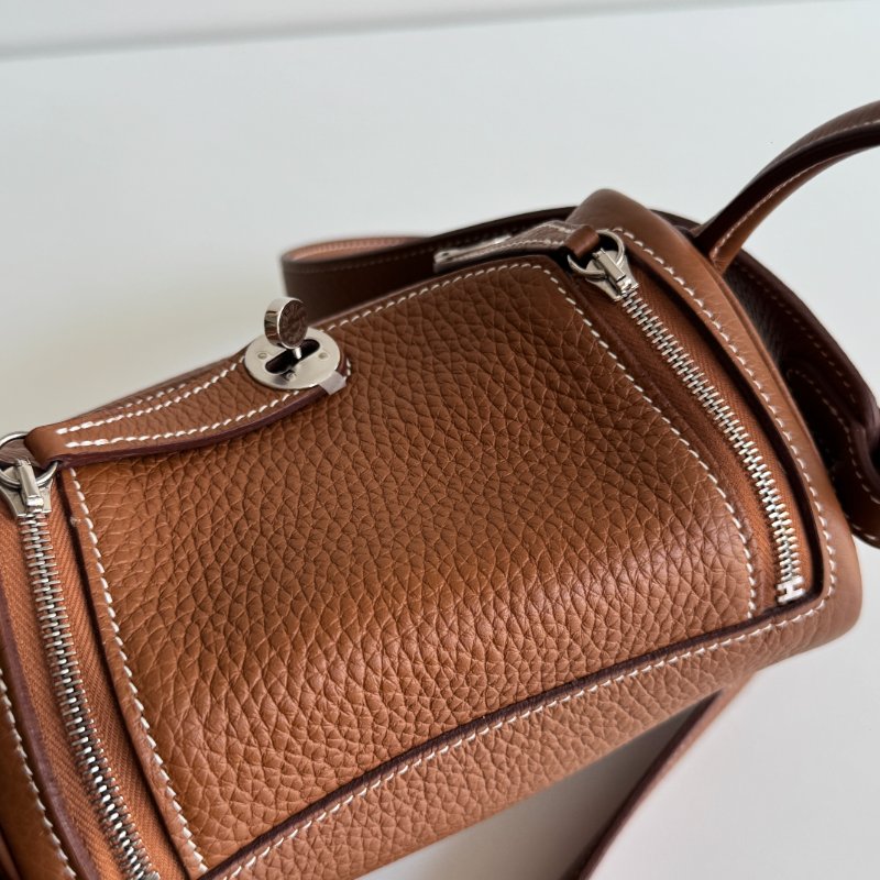 99新🆕 全配有購證🙌🏻 Hermès 愛馬仕 Mini Lindy 金棕銀釦二代-9