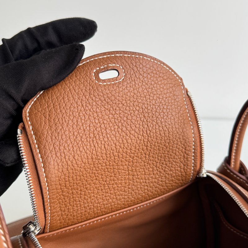 99新🆕 全配有購證🙌🏻 Hermès 愛馬仕 Mini Lindy 金棕銀釦二代-13