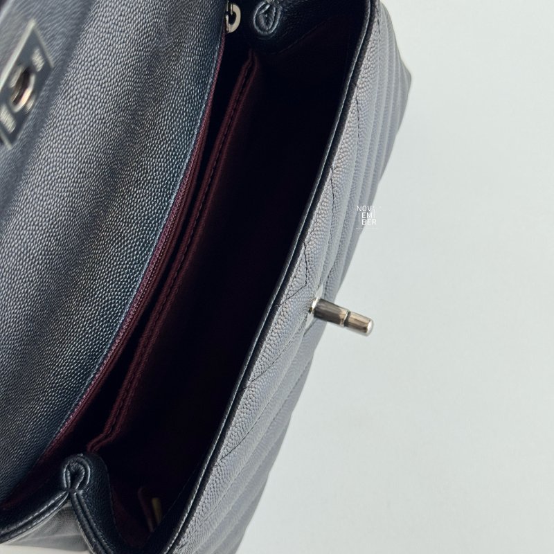 99新🆕 全配有購證🙌🏻 保卡款28開 Chanel Coco Handle 小號 黑銀🖤-3