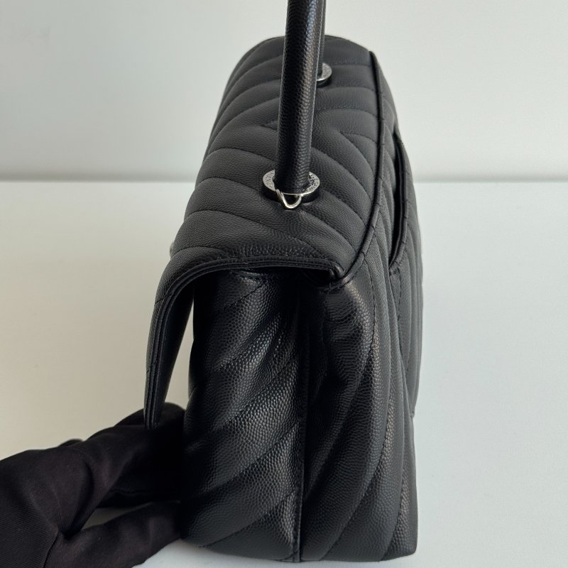 99新🆕 全配有購證🙌🏻 保卡款28開 Chanel Coco Handle 小號 黑銀🖤-7