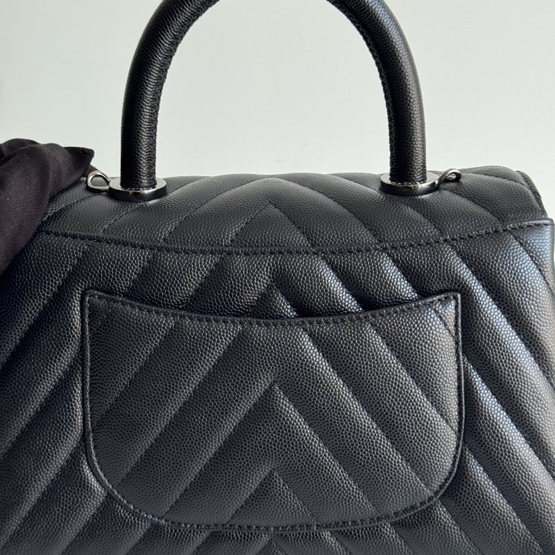 99新🆕 全配有購證🙌🏻 保卡款28開 Chanel Coco Handle 小號 黑銀🖤-8