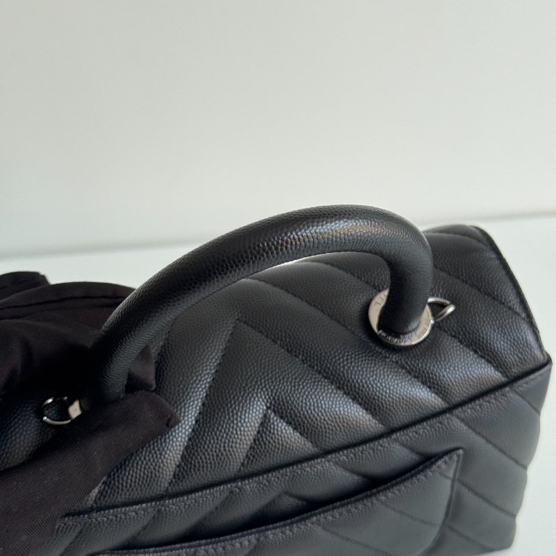 99新🆕 全配有購證🙌🏻 保卡款28開 Chanel Coco Handle 小號 黑銀🖤-15