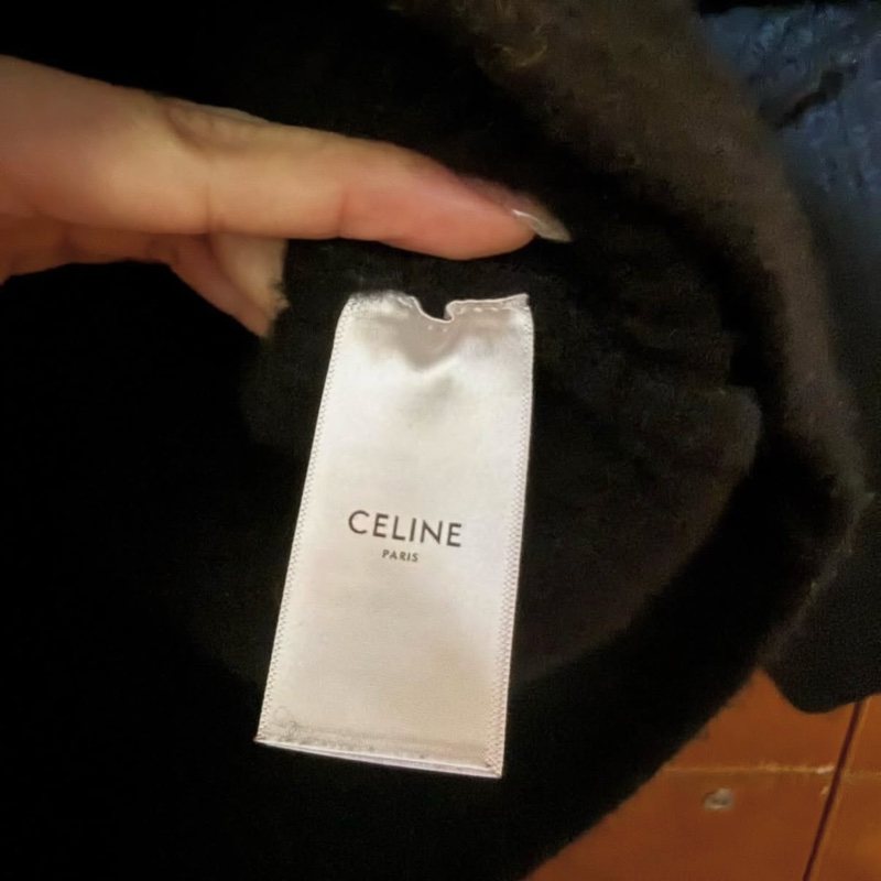 celine 全羊毛黑色毛衣 s號出清 大logo 衣長57-5