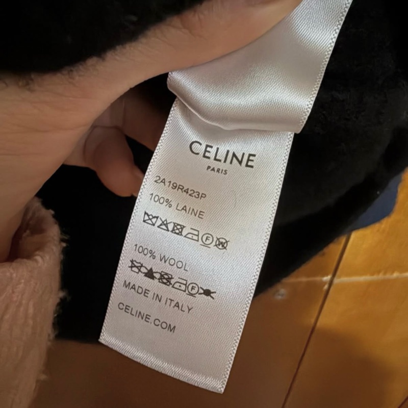 celine 全羊毛黑色毛衣 s號出清 大logo 衣長57-7