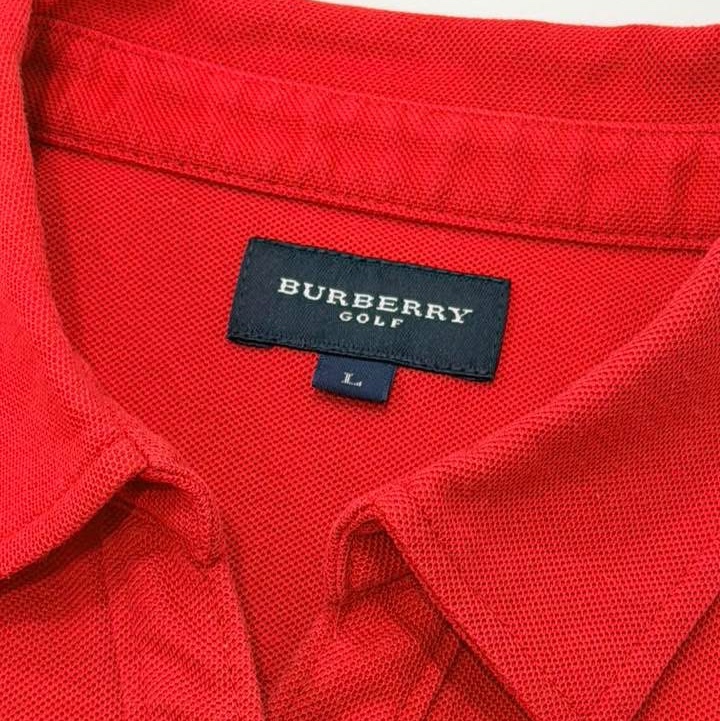 BURBERRY GOLF 肩格紋刺繡戰馬POLO上衣 紅色-8