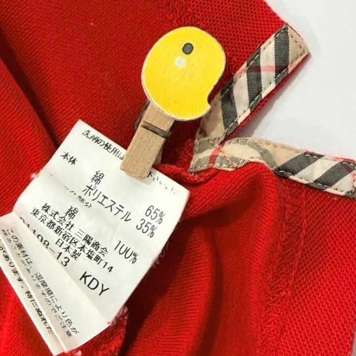 BURBERRY GOLF 肩格紋刺繡戰馬POLO上衣 紅色-9