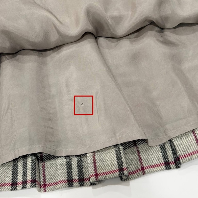 BURBERRY 倫敦 混羊駝格紋百褶毛料裙-3