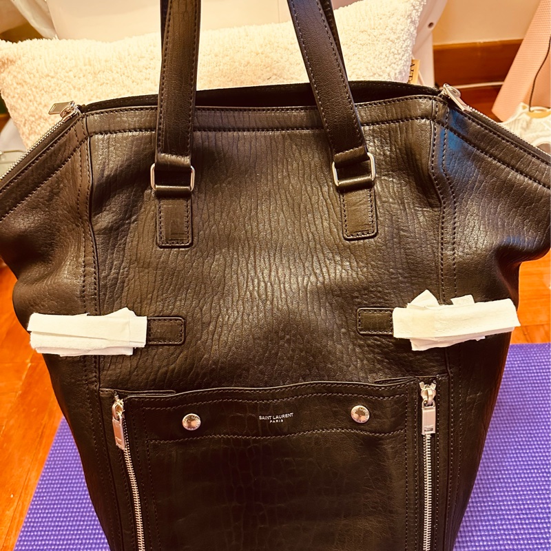 YSL DOWNTOWN TOTE BAGI IN LAMBSKIN LEATHER-3