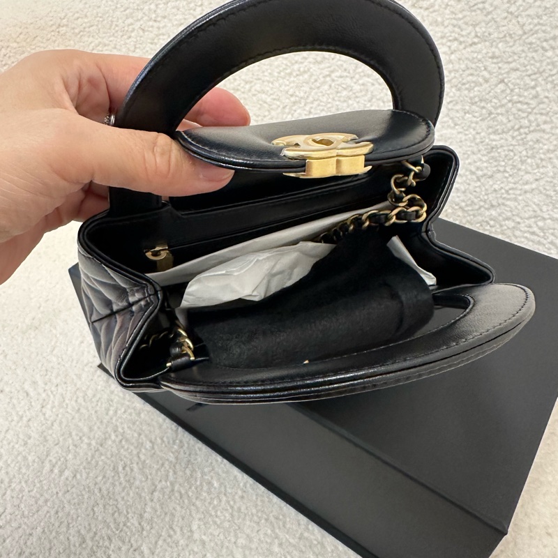 全新帶票香奈兒/Chanel 迷你kelly購物包-4