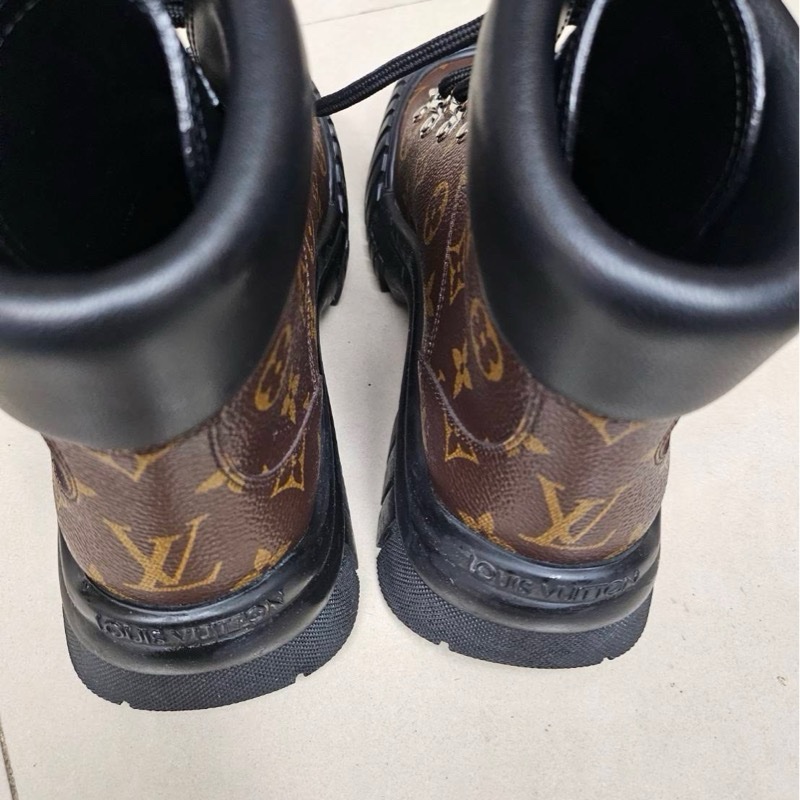 Louis Vuitton Laurette Monogram 鋸齒底短靴 (實際尺寸 38.5 號) 附鞋盒-0
