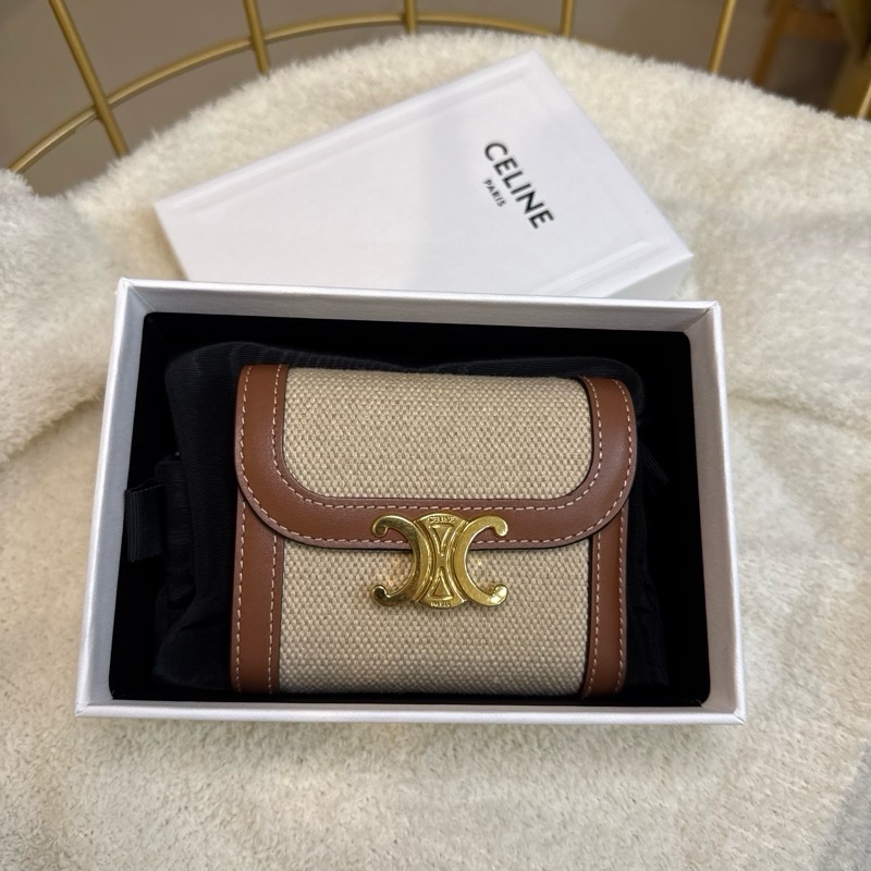 CELINE TRIOMPHE小號翻蓋錢包 褐色-2