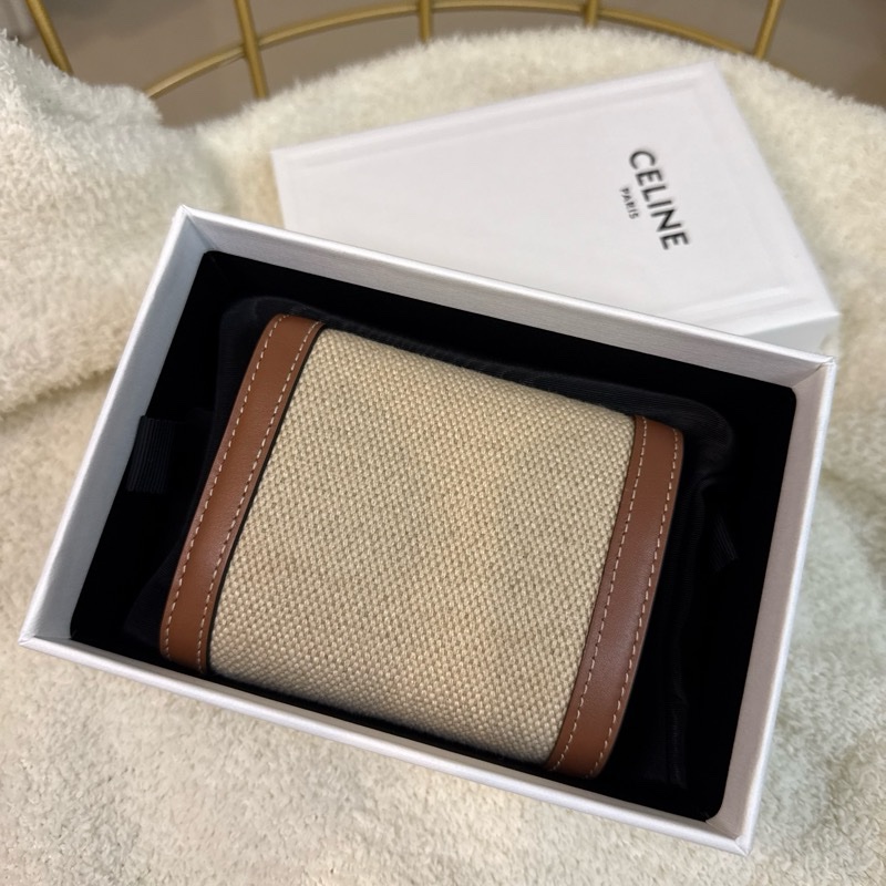 CELINE TRIOMPHE小號翻蓋錢包 褐色-3