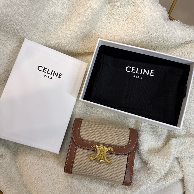 CELINE TRIOMPHE小號翻蓋錢包 褐色-5