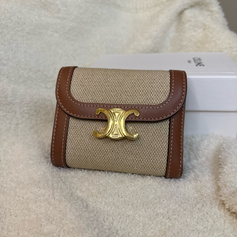 CELINE TRIOMPHE小號翻蓋錢包 褐色-10