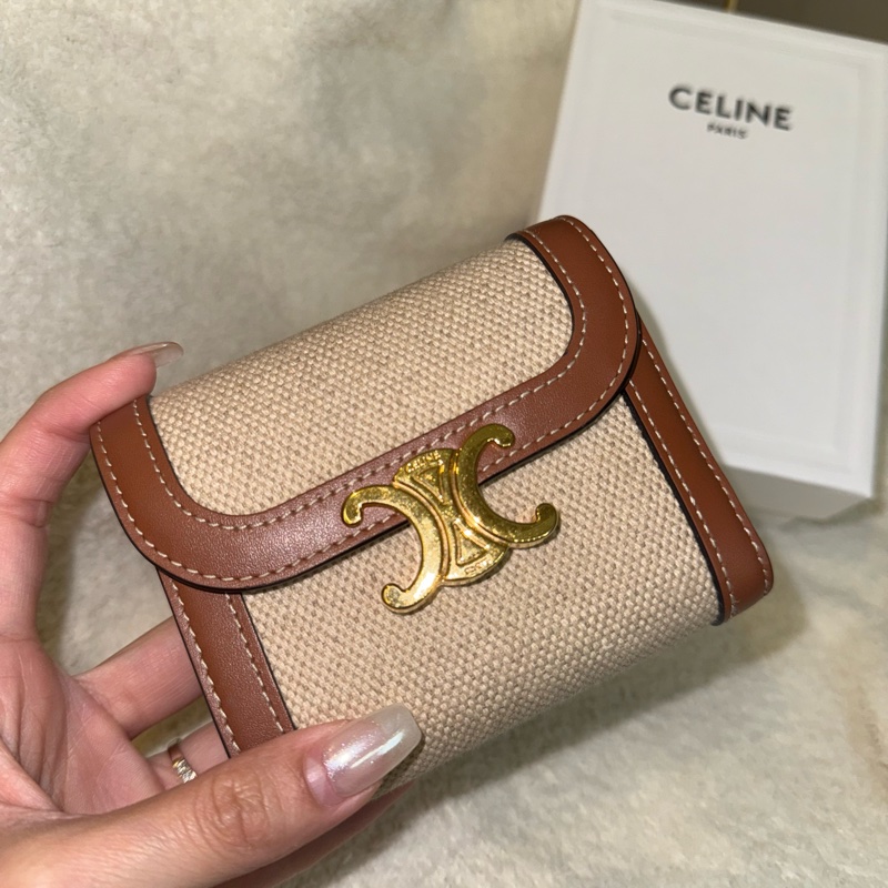 CELINE TRIOMPHE小號翻蓋錢包 褐色-13