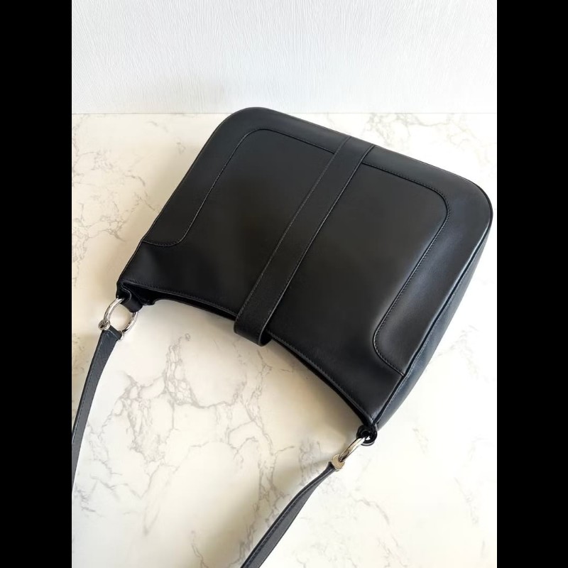 【LA LUNE】中古包 Celine黑銀凱旋門流浪包 側背包 單肩包 腋下包 二手包-6