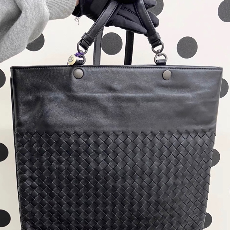 【97新 ✨ 全網最低價！】中古 BV黑色羊皮編織斜挎包 單肩包 男女適合（下單前先詢問庫存❗️）-11